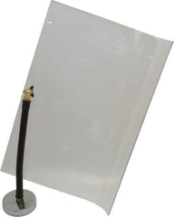 Flexbar - Plastic Flat with Curved Edge Base & Shield - 12" Wide x 16" Long x 1/8" Thick, 10" Arm Reach, Magnetic Base, For General Purpose Use - Industrial Tool & Supply