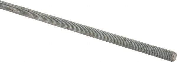 Made in USA - 3/8-16 UNC (Coarse), 2' Long, Low Carbon Steel Threaded Rod - Hot-Dipped Galvanized Finish, Right Hand Thread - Industrial Tool & Supply