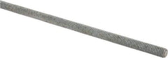 Made in USA - 3/8-16 UNC (Coarse), 2' Long, Low Carbon Steel Threaded Rod - Hot-Dipped Galvanized Finish, Right Hand Thread - Industrial Tool & Supply