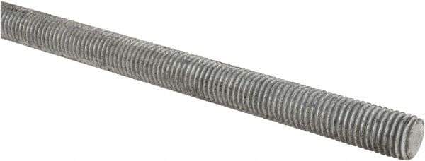 Made in USA - 3/4-10 UNC (Coarse), 2' Long, Low Carbon Steel Threaded Rod - Hot-Dipped Galvanized Finish, Right Hand Thread - Industrial Tool & Supply