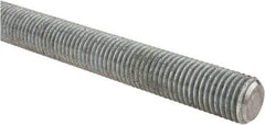 Made in USA - 1-8 UNC (Coarse), 2' Long, Low Carbon Steel Threaded Rod - Hot-Dipped Galvanized Finish, Right Hand Thread - Industrial Tool & Supply