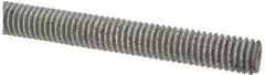 Made in USA - 3/8-16 UNC (Coarse), 6' Long, Low Carbon Steel Threaded Rod - Hot-Dipped Galvanized Finish, Right Hand Thread - Industrial Tool & Supply