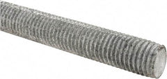 Made in USA - 7/8-9 UNC (Coarse), 6' Long, Low Carbon Steel Threaded Rod - Hot-Dipped Galvanized Finish, Right Hand Thread - Industrial Tool & Supply
