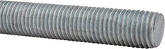 Made in USA - 1-8 UNC (Coarse), 6' Long, Low Carbon Steel Threaded Rod - Hot-Dipped Galvanized Finish, Right Hand Thread - Industrial Tool & Supply