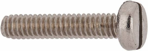 Value Collection - M2x0.40 Metric Coarse, 10mm Length Under Head Slotted Drive Machine Screw - Fillister Head, Grade 18-8 & A2 Stainless Steel, Uncoated, Without Washer - Industrial Tool & Supply