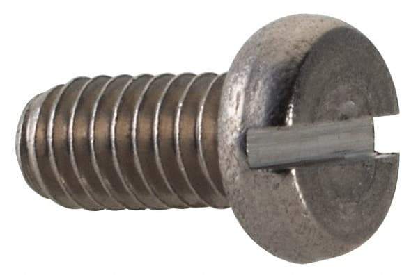 Value Collection - M2.5x0.45 Metric Coarse, 5mm Length Under Head Slotted Drive Machine Screw - Fillister Head, Grade 18-8 & A2 Stainless Steel, Uncoated, Without Washer - Industrial Tool & Supply