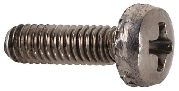 Value Collection - M2.5x0.45 Metric Coarse, 6mm Length Under Head Slotted Drive Machine Screw - Fillister Head, Grade 18-8 & A2 Stainless Steel, Uncoated, Without Washer - Industrial Tool & Supply