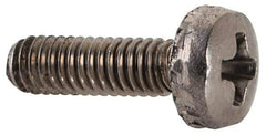 Value Collection - M2.5x0.45 Metric Coarse, 6mm Length Under Head Slotted Drive Machine Screw - Fillister Head, Grade 18-8 & A2 Stainless Steel, Uncoated, Without Washer - Industrial Tool & Supply