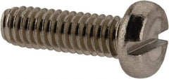 Value Collection - M2.5x0.45 Metric Coarse, 8mm Length Under Head Slotted Drive Machine Screw - Fillister Head, Grade 18-8 & A2 Stainless Steel, Uncoated, Without Washer - Industrial Tool & Supply