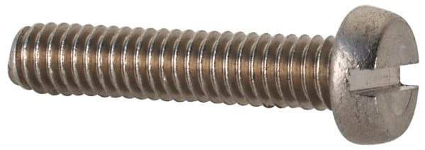 Value Collection - M2.5x0.45 Metric Coarse, 12mm Length Under Head Slotted Drive Machine Screw - Fillister Head, Grade 18-8 & A2 Stainless Steel, Uncoated, Without Washer - Industrial Tool & Supply