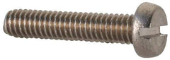 Value Collection - M2.5x0.45 Metric Coarse, 12mm Length Under Head Slotted Drive Machine Screw - Fillister Head, Grade 18-8 & A2 Stainless Steel, Uncoated, Without Washer - Industrial Tool & Supply