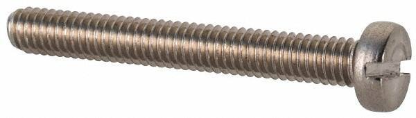 Value Collection - M2.5x0.45 Metric Coarse, 20mm Length Under Head Slotted Drive Machine Screw - Fillister Head, Grade 18-8 & A2 Stainless Steel, Uncoated, Without Washer - Industrial Tool & Supply