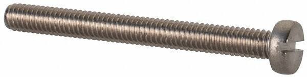 Value Collection - M2.5x0.45 Metric Coarse, 25mm Length Under Head Slotted Drive Machine Screw - Fillister Head, Grade 18-8 & A2 Stainless Steel, Uncoated, Without Washer - Industrial Tool & Supply