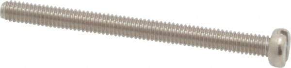 Value Collection - M2.5x0.45 Metric Coarse, 30mm Length Under Head Slotted Drive Machine Screw - Fillister Head, Grade 18-8 & A2 Stainless Steel, Uncoated, Without Washer - Industrial Tool & Supply