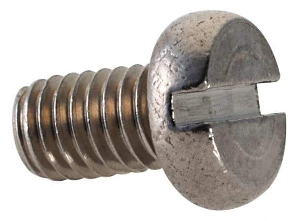 Value Collection - M3x0.50 Metric Coarse, 5mm Length Under Head Slotted Drive Machine Screw - Fillister Head, Grade 18-8 & A2 Stainless Steel, Uncoated, Without Washer - Industrial Tool & Supply