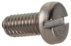 Value Collection - M3x0.50 Metric Coarse, 6mm Length Under Head Slotted Drive Machine Screw - Fillister Head, Grade 18-8 & A2 Stainless Steel, Uncoated, Without Washer - Industrial Tool & Supply