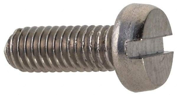 Value Collection - M3x0.50 Metric Coarse, 8mm Length Under Head Slotted Drive Machine Screw - Fillister Head, Grade 18-8 & A2 Stainless Steel, Uncoated, Without Washer - Industrial Tool & Supply