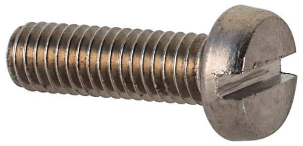 Value Collection - M3x0.50 Metric Coarse, 10mm Length Under Head Slotted Drive Machine Screw - Fillister Head, Grade 18-8 & A2 Stainless Steel, Uncoated, Without Washer - Industrial Tool & Supply