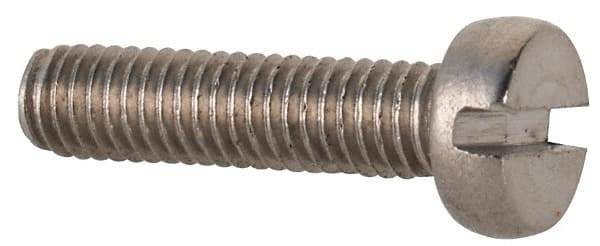 Value Collection - M3x0.50 Metric Coarse, 12mm Length Under Head Slotted Drive Machine Screw - Fillister Head, Grade 18-8 & A2 Stainless Steel, Uncoated, Without Washer - Industrial Tool & Supply
