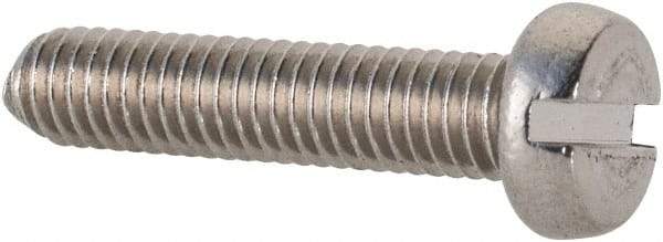 Value Collection - M3x0.50 Metric Coarse, 14mm Length Under Head Slotted Drive Machine Screw - Fillister Head, Grade 18-8 & A2 Stainless Steel, Uncoated, Without Washer - Industrial Tool & Supply