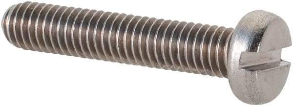 Value Collection - M3x0.50 Metric Coarse, 16mm Length Under Head Slotted Drive Machine Screw - Fillister Head, Grade 18-8 & A2 Stainless Steel, Uncoated, Without Washer - Industrial Tool & Supply