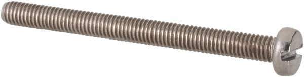 Value Collection - M3x0.50 Metric Coarse, 35mm Length Under Head Slotted Drive Machine Screw - Fillister Head, Grade 18-8 & A2 Stainless Steel, Uncoated, Without Washer - Industrial Tool & Supply