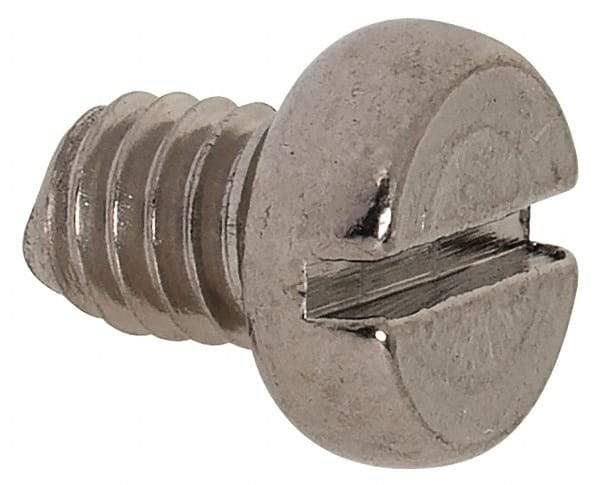 Value Collection - M4x0.70 Metric Coarse, 5mm Length Under Head Slotted Drive Machine Screw - Fillister Head, Grade 18-8 & A2 Stainless Steel, Uncoated, Without Washer - Industrial Tool & Supply