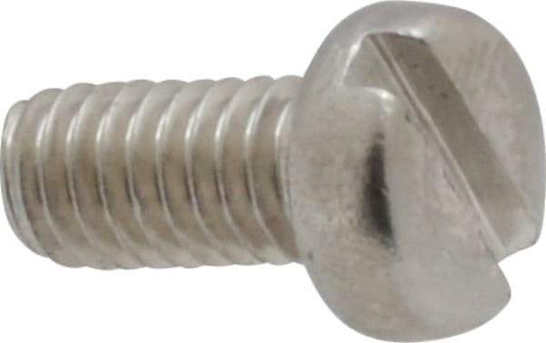 Value Collection - M4x0.70 Metric Coarse, 8mm Length Under Head Slotted Drive Machine Screw - Fillister Head, Grade 18-8 & A2 Stainless Steel, Uncoated, Without Washer - Industrial Tool & Supply