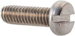Value Collection - M4x0.70 Metric Coarse, 12mm Length Under Head Slotted Drive Machine Screw - Fillister Head, Grade 18-8 & A2 Stainless Steel, Uncoated, Without Washer - Industrial Tool & Supply