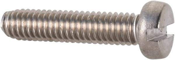 Value Collection - M4x0.70 Metric Coarse, 18mm Length Under Head Slotted Drive Machine Screw - Fillister Head, Grade 18-8 & A2 Stainless Steel, Uncoated, Without Washer - Industrial Tool & Supply