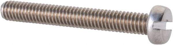Value Collection - M4x0.70 Metric Coarse, 30mm Length Under Head Slotted Drive Machine Screw - Fillister Head, Grade 18-8 & A2 Stainless Steel, Uncoated, Without Washer - Industrial Tool & Supply