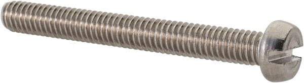 Value Collection - M4x0.70 Metric Coarse, 35mm Length Under Head Slotted Drive Machine Screw - Fillister Head, Grade 18-8 & A2 Stainless Steel, Uncoated, Without Washer - Industrial Tool & Supply