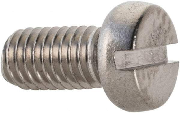 Value Collection - M5x0.80 Metric Coarse, 10mm Length Under Head Slotted Drive Machine Screw - Fillister Head, Grade 18-8 & A2 Stainless Steel, Uncoated, Without Washer - Industrial Tool & Supply