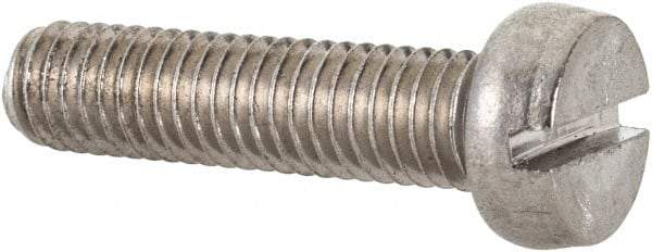 Value Collection - M5x0.80 Metric Coarse, 20mm Length Under Head Slotted Drive Machine Screw - Fillister Head, Grade 18-8 & A2 Stainless Steel, Uncoated, Without Washer - Industrial Tool & Supply