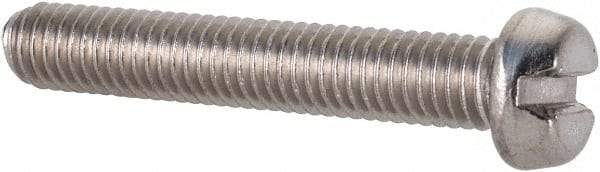Value Collection - M5x0.80 Metric Coarse, 30mm Length Under Head Slotted Drive Machine Screw - Fillister Head, Grade 18-8 & A2 Stainless Steel, Uncoated, Without Washer - Industrial Tool & Supply