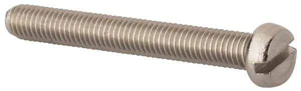 Value Collection - M5x0.80 Metric Coarse, 40mm Length Under Head Slotted Drive Machine Screw - Fillister Head, Grade 18-8 & A2 Stainless Steel, Uncoated, Without Washer - Industrial Tool & Supply
