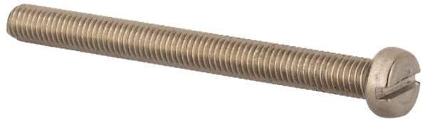 Value Collection - M5x0.80 Metric Coarse, 55mm Length Under Head Slotted Drive Machine Screw - Fillister Head, Grade 18-8 & A2 Stainless Steel, Uncoated, Without Washer - Industrial Tool & Supply