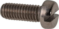 Value Collection - M6x1.00 Metric Coarse, 16mm Length Under Head Slotted Drive Machine Screw - Fillister Head, Grade 18-8 & A2 Stainless Steel, Uncoated, Without Washer - Industrial Tool & Supply