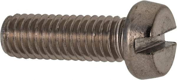 Value Collection - M6x1.00 Metric Coarse, 18mm Length Under Head Slotted Drive Machine Screw - Fillister Head, Grade 18-8 & A2 Stainless Steel, Uncoated, Without Washer - Industrial Tool & Supply