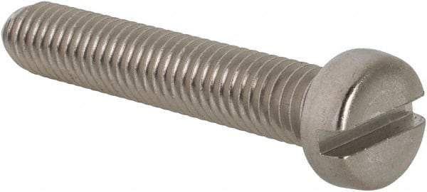 Value Collection - M6x1.00 Metric Coarse, 35mm Length Under Head Slotted Drive Machine Screw - Fillister Head, Grade 18-8 & A2 Stainless Steel, Uncoated, Without Washer - Industrial Tool & Supply
