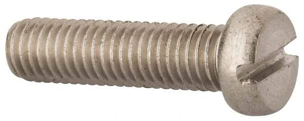 Value Collection - M8x1.25 Metric Coarse, 30mm Length Under Head Slotted Drive Machine Screw - Fillister Head, Grade 18-8 & A2 Stainless Steel, Uncoated, Without Washer - Industrial Tool & Supply