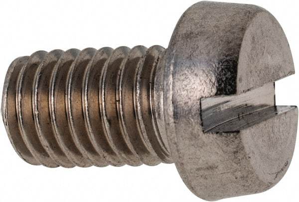 Value Collection - M10x1.50 Metric Coarse, 16mm Length Under Head Slotted Drive Machine Screw - Fillister Head, Grade 18-8 & A2 Stainless Steel, Uncoated, Without Washer - Industrial Tool & Supply