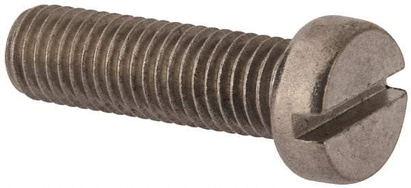 Value Collection - M10x1.50 Metric Coarse, 35mm Length Under Head Slotted Drive Machine Screw - Fillister Head, Grade 18-8 & A2 Stainless Steel, Uncoated, Without Washer - Industrial Tool & Supply