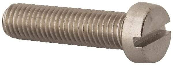 Value Collection - M10x1.50 Metric Coarse, 40mm Length Under Head Slotted Drive Machine Screw - Fillister Head, Grade 18-8 & A2 Stainless Steel, Uncoated, Without Washer - Industrial Tool & Supply