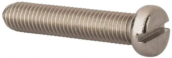 Value Collection - M10x1.50 Metric Coarse, 50mm Length Under Head Slotted Drive Machine Screw - Fillister Head, Grade 18-8 & A2 Stainless Steel, Uncoated, Without Washer - Industrial Tool & Supply