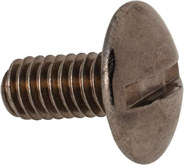 Value Collection - M4x0.70 Metric Coarse, 8mm Length Under Head Slotted Drive Machine Screw - Truss Head, Grade 18-8 & A2 Stainless Steel, Uncoated, Without Washer - Industrial Tool & Supply