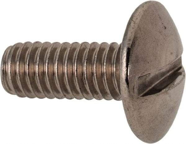 Value Collection - M4x0.70 Metric Coarse, 10mm Length Under Head Slotted Drive Machine Screw - Truss Head, Grade 18-8 & A2 Stainless Steel, Uncoated, Without Washer - Industrial Tool & Supply