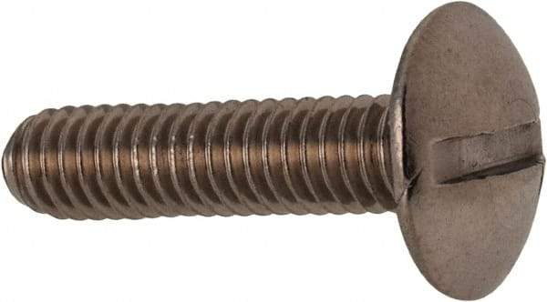 Value Collection - M4x0.70 Metric Coarse, 16mm Length Under Head Slotted Drive Machine Screw - Truss Head, Grade 18-8 & A2 Stainless Steel, Uncoated, Without Washer - Industrial Tool & Supply