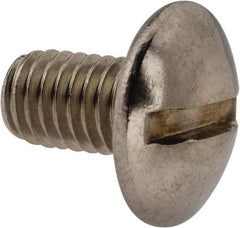 Value Collection - M5x0.80 Metric Coarse, 8mm Length Under Head Slotted Drive Machine Screw - Truss Head, Grade 18-8 & A2 Stainless Steel, Uncoated, Without Washer - Industrial Tool & Supply
