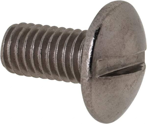 Value Collection - M5x0.80 Metric Coarse, 10mm Length Under Head Slotted Drive Machine Screw - Truss Head, Grade 18-8 & A2 Stainless Steel, Uncoated, Without Washer - Industrial Tool & Supply